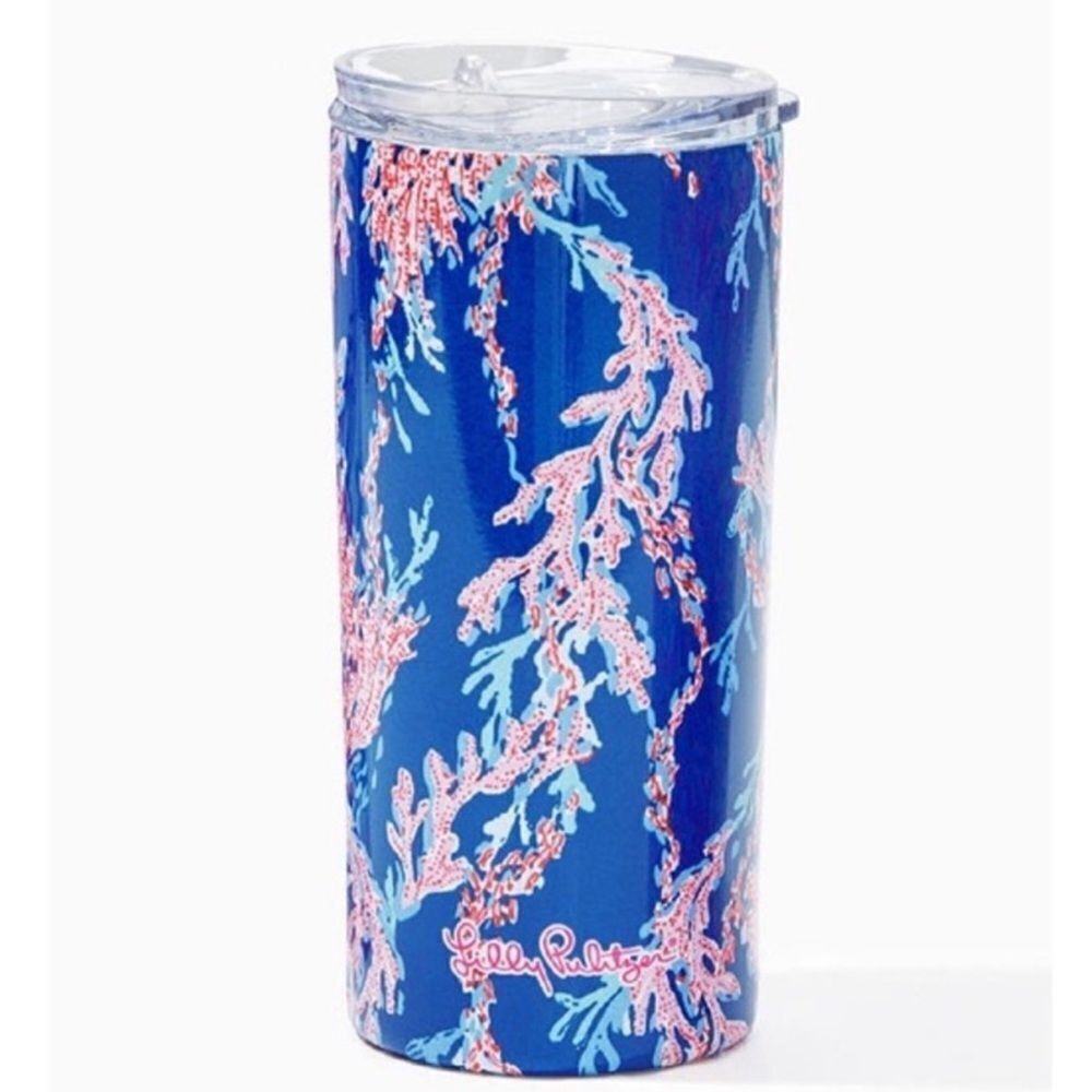 EUC Lilly Pulitzer Borealis Blue Swim On Over Slim Tumbler